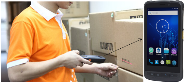 使用盘点枪在盘点产品 使用盘点枪在盘点产品